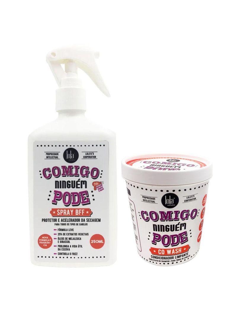 Kit comigo ninguem pode lola cosmetics - condicionador limpante + spray bff