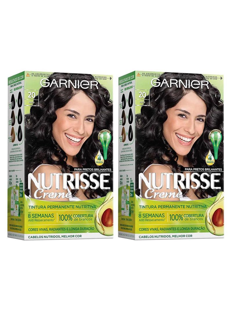 Kit garnier nutrisse - coloração 20 preto