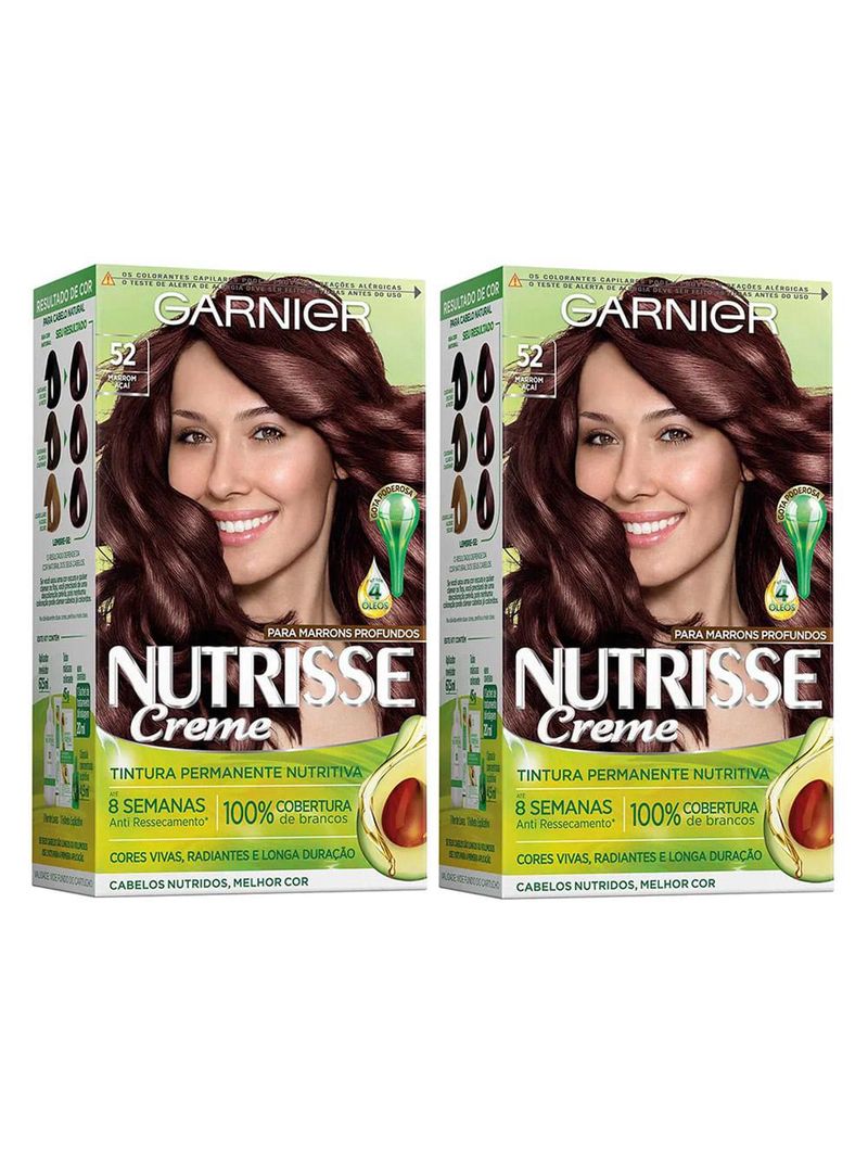 Kit garnier nutrisse - coloração 52 marrom açaí