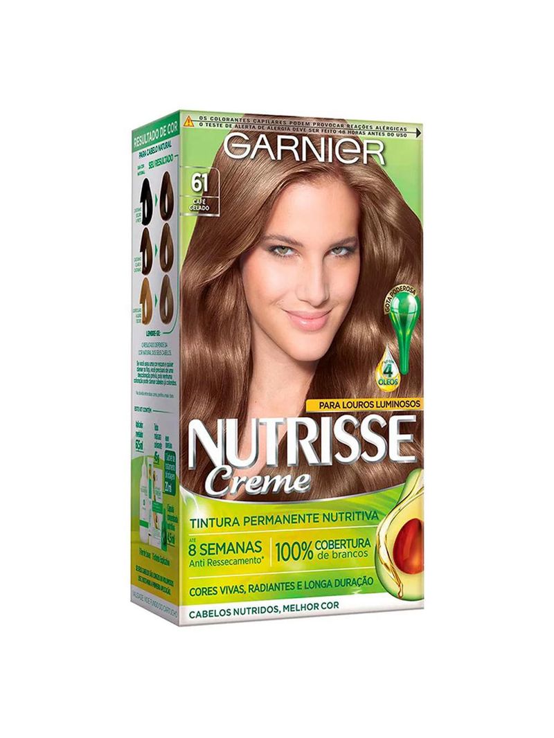 Kit garnier nutrisse - coloração 61 café gelado