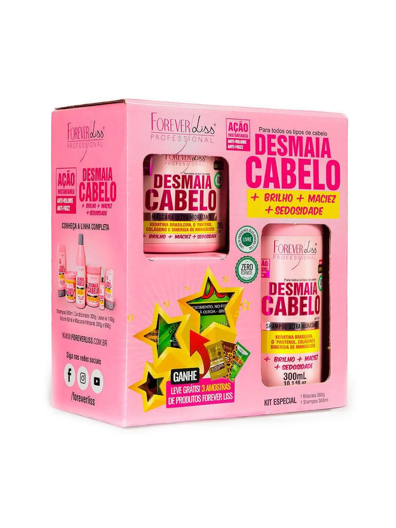 Kit shampoo + máscara forever liss especial desmaia cabelo