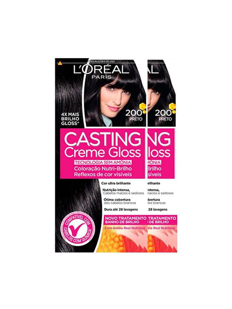 L'oréal paris coloração casting creme gloss kit - 200 preto