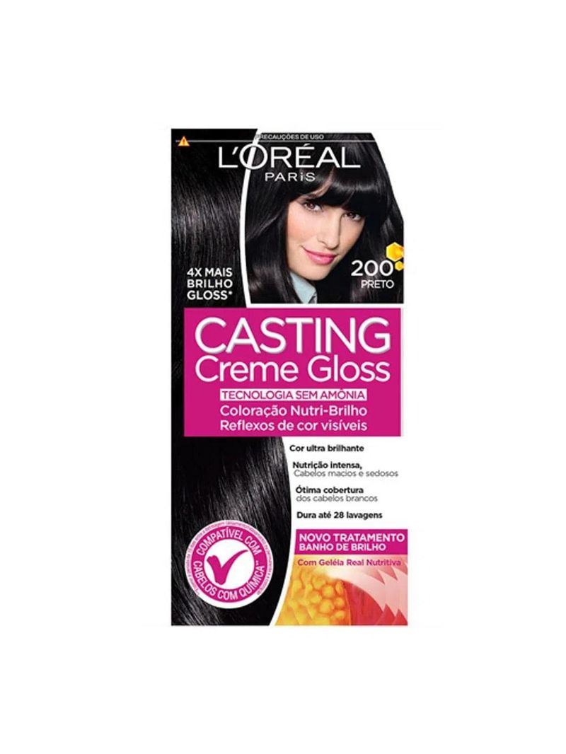 L'oréal paris coloração casting creme gloss kit - 200 preto