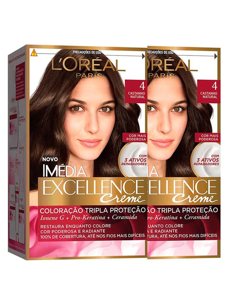 L'oréal paris coloração imédia excellence 4 cast natural kit - 2 unidades