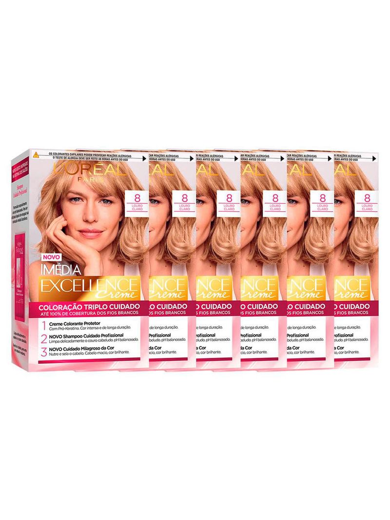 L'oréal paris coloração imédia excellence kit - 8 louro claro