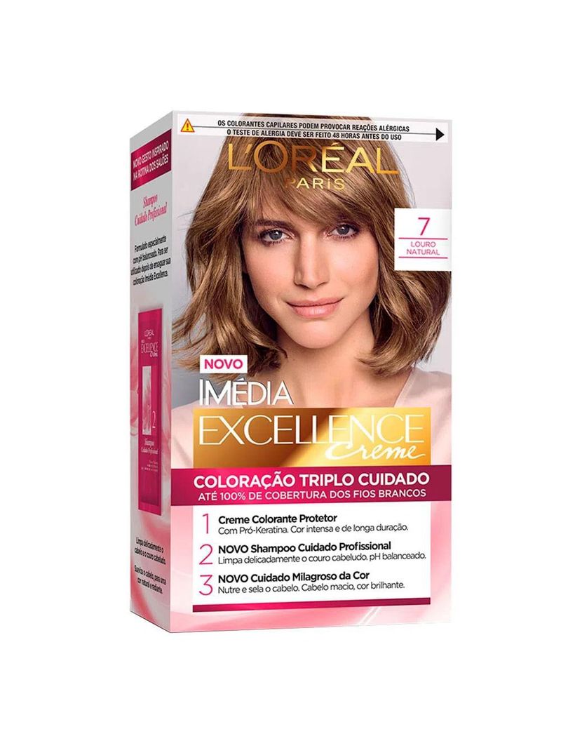 L'oréal paris coloração imédia excellence kit - 7 louro natural