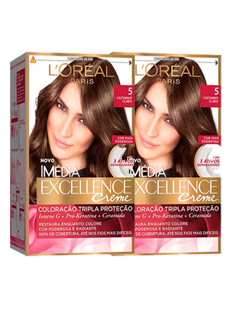 L'oréal paris coloração imédia excellence 5 cast claro kit - 2 unidades