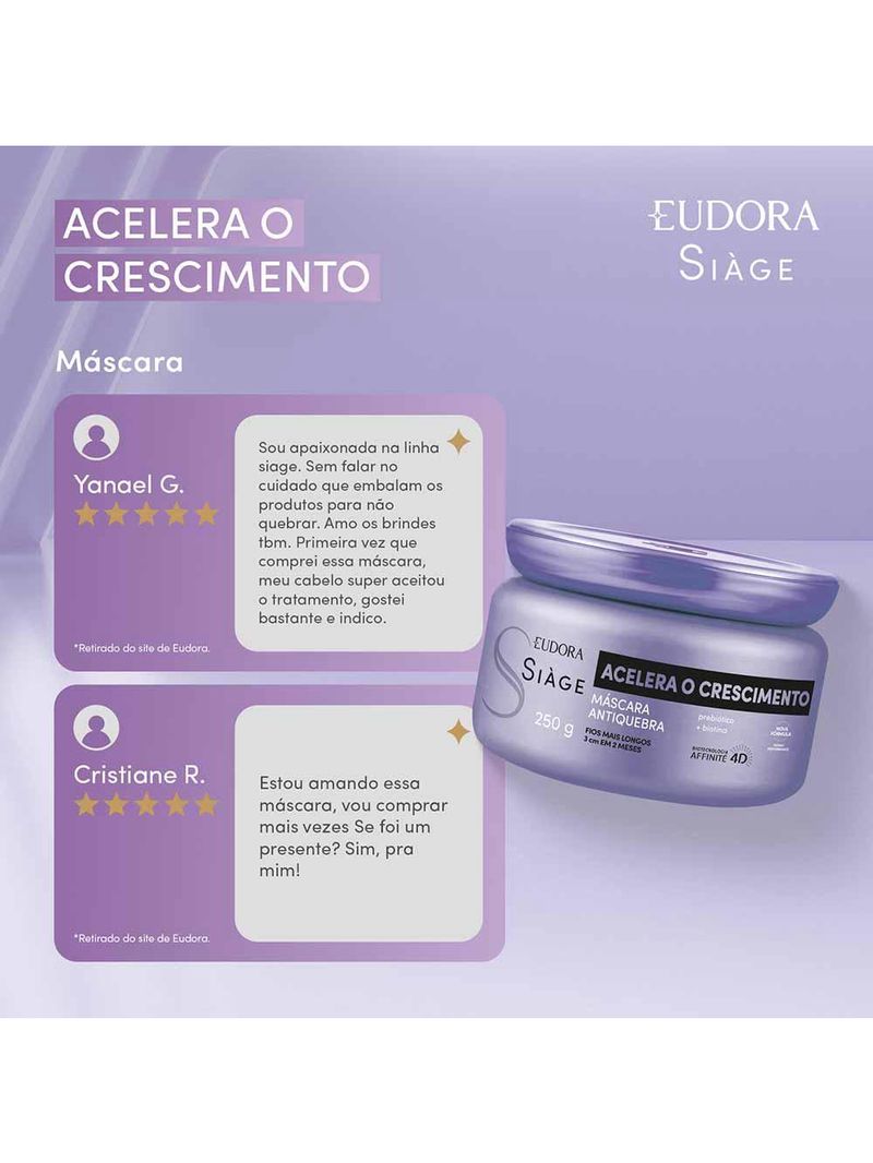 Eudora siàge acelera o crescimento máscara