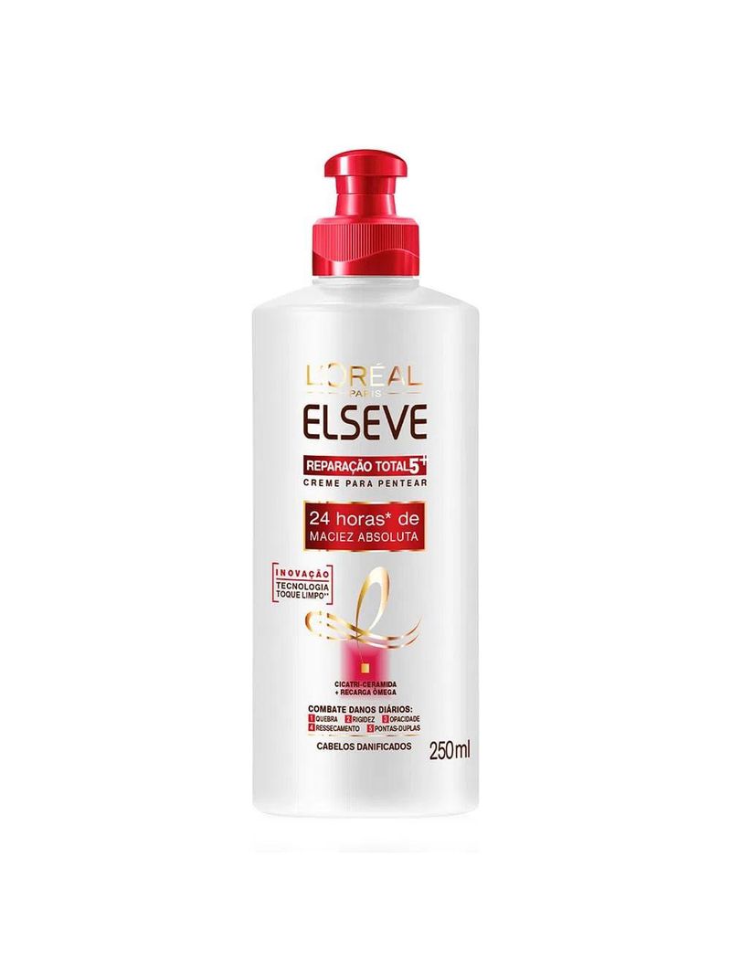 L'oréal paris elseve reparação total 5 kit - shampoo + condicionador + creme de pentear + leave-in