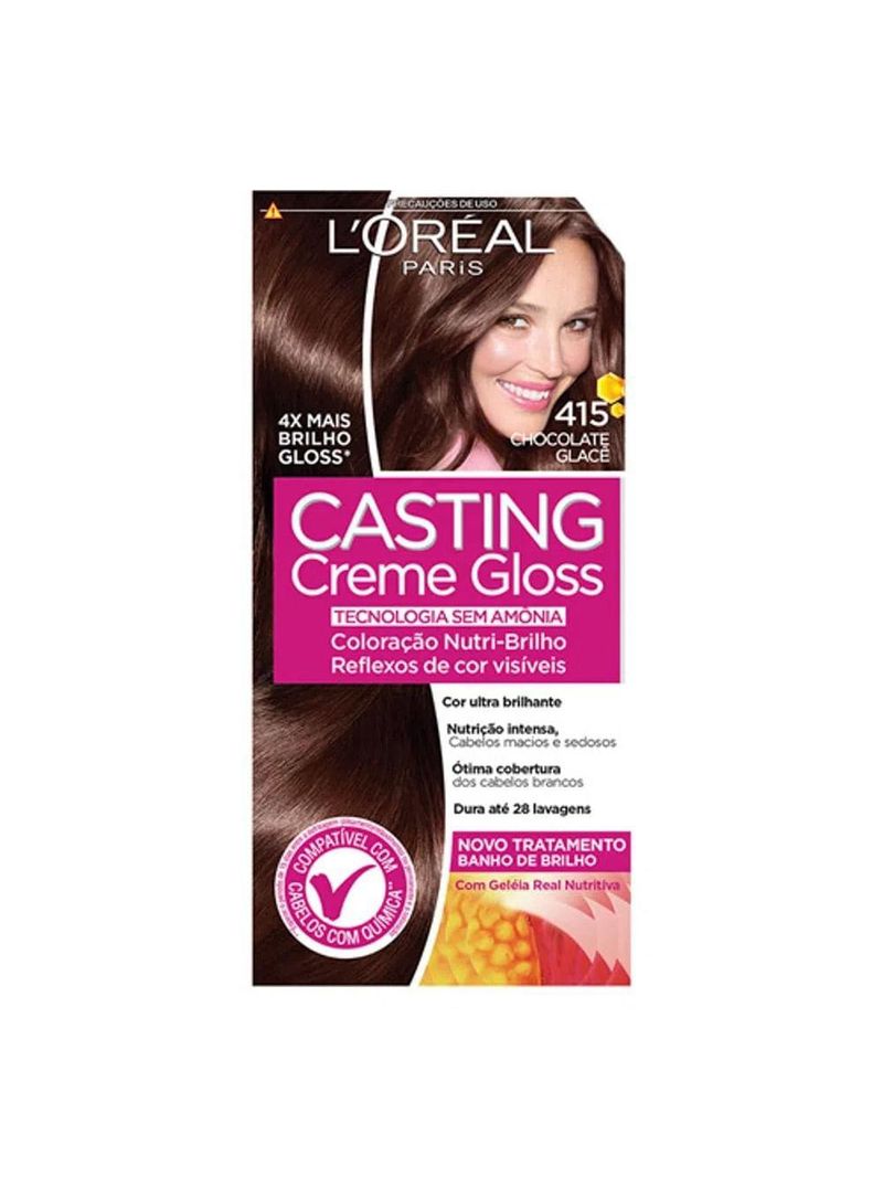 L'oréal paris coloração casting creme gloss kit - 415 chocolate glacê