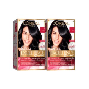 L'oréal paris coloração imédia excellence 1 preto kit - 2 unidades
