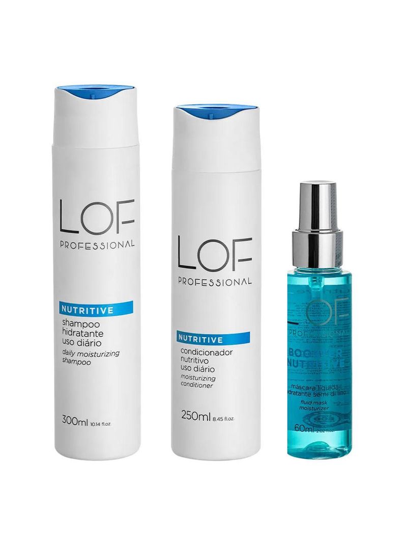 Lof professional nutritive kit – shampoo 300ml + máscara 60ml + condicionador 250ml