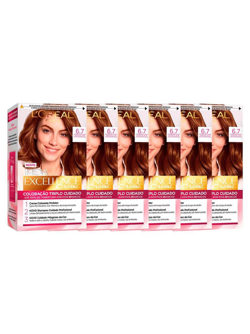 L’oréal paris coloração imédia excellence kit - 67 chocolate