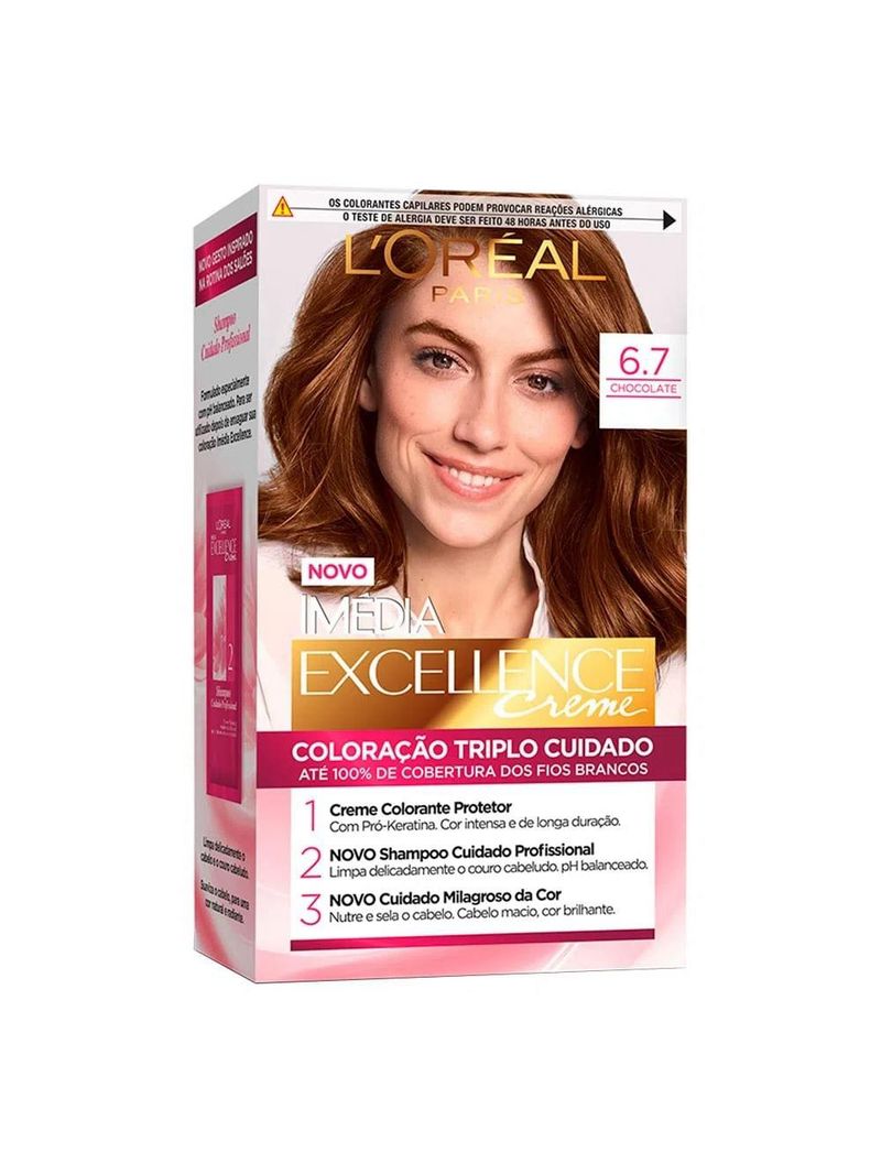 L’oréal paris coloração imédia excellence kit - 67 chocolate