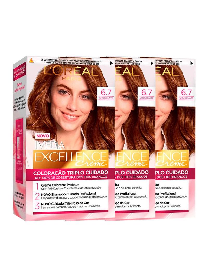 L’oréal paris coloração imédia excellence kit - 67 chocolate