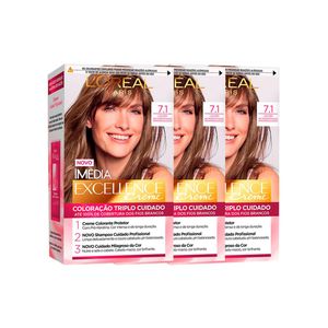 L’oréal paris coloração imédia excellence kit - 7.1 louro acinzentado