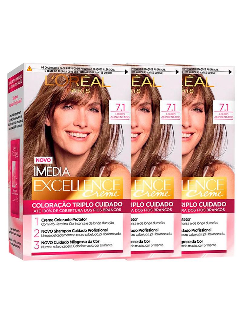 L’oréal paris coloração imédia excellence kit - 71 louro acinzentado