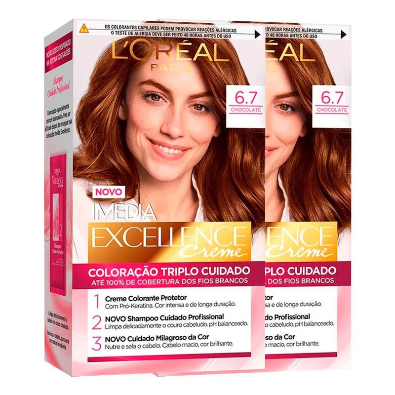 L’oréal paris coloração imédia excellence kit - 67 chocolate