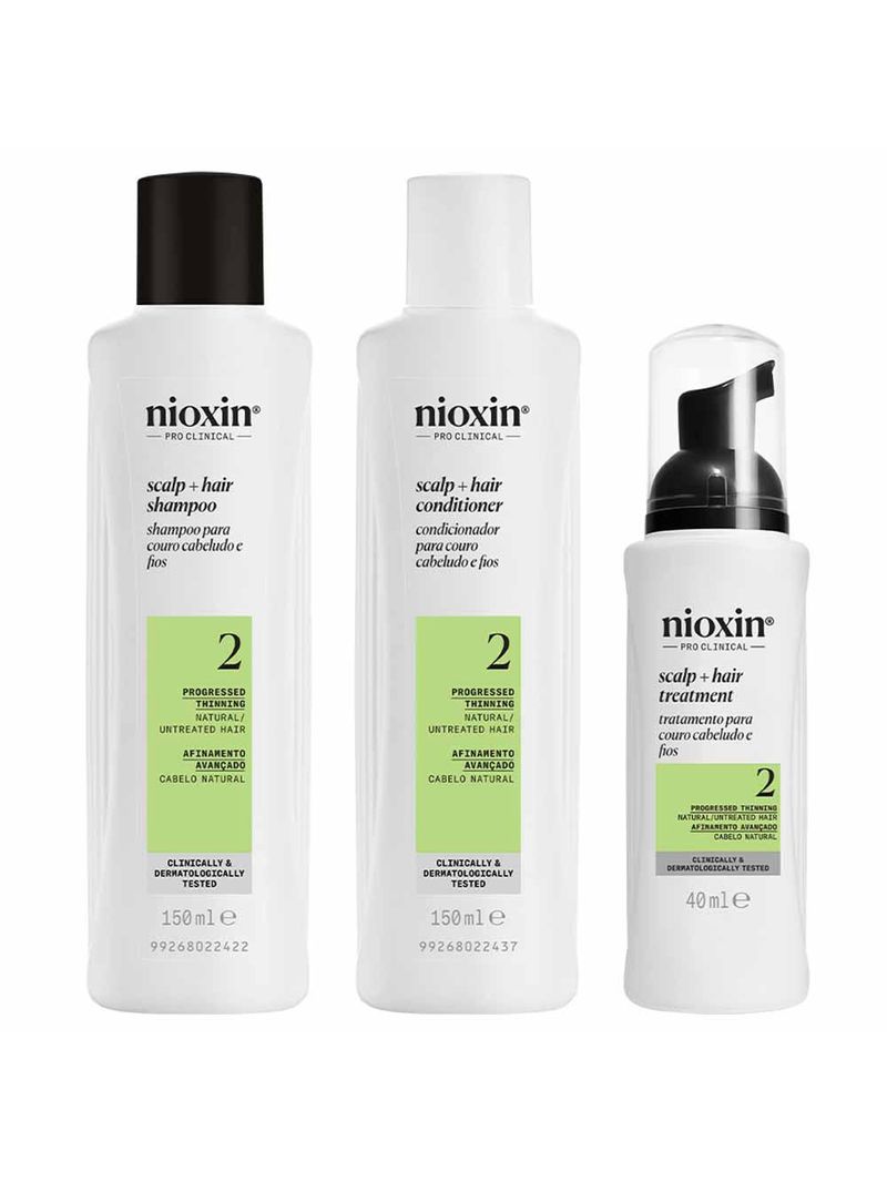 Nioxin system 2 kit - shampoo + condicionador + tratamento