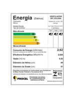 Ventilador Ventisol 50Cm c/6 Pás 3 vel/Alt Ajustável Preto