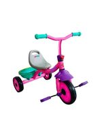 Triciclo Infantil Rosa Com Pedal 03 Rodas Assento Tipo Banco