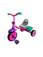 Triciclo Infantil Rosa Com Pedal 03 Rodas Assento Tipo Banco