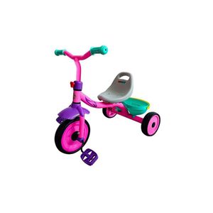 Triciclo Infantil Rosa Com Pedal 03 Rodas Assento Tipo Banco