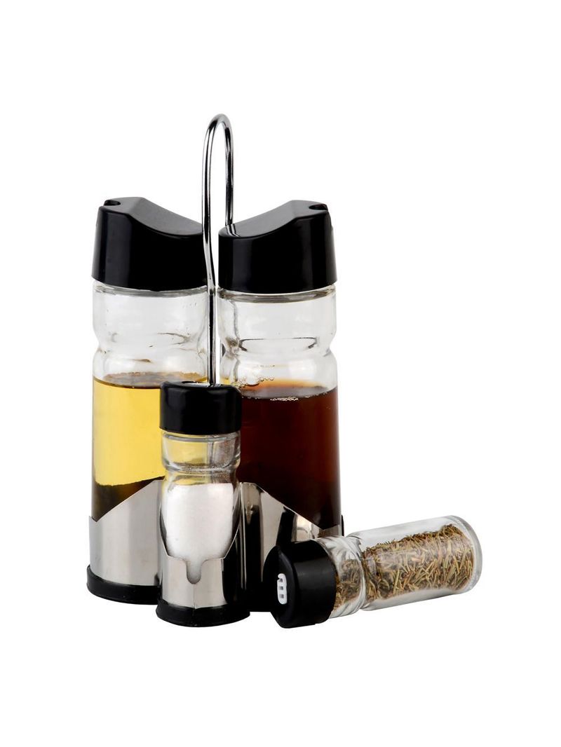 Galheteiro 4 Peças Wolff Donatello de Vidro 11x 10x20cm