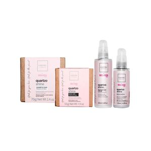 Cadiveu professional quartzo shine by boca rosa hair - kit shampoo em barra + máscara em barra + leave-in + proteína