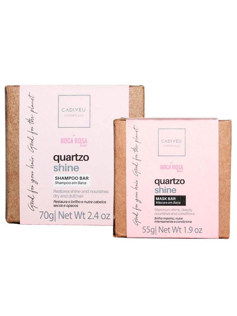 Cadiveu professional quartzo shine by boca rosa hair - kit shampoo + máscara em barra