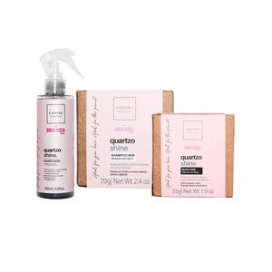 Cadiveu professional quartzo shine by boca rosa hair - kit shampoo em barra + máscara em barra + fluido