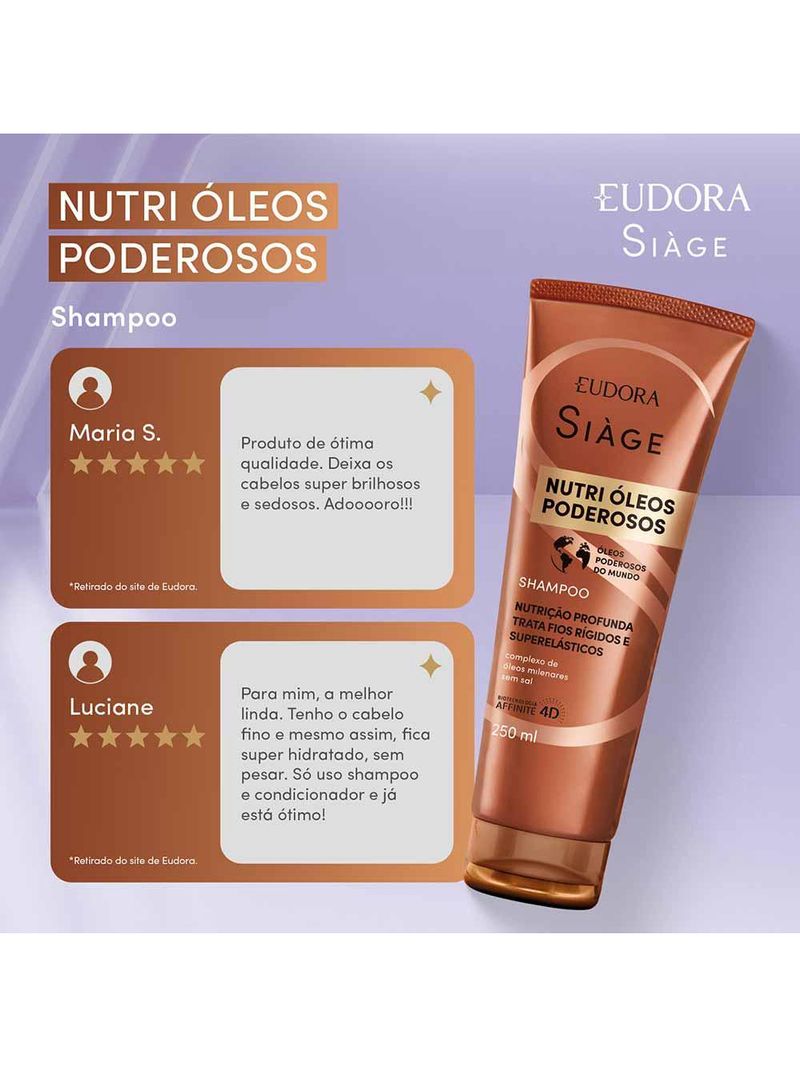 Eudora siàge nutri Óleos poderosos shampoo