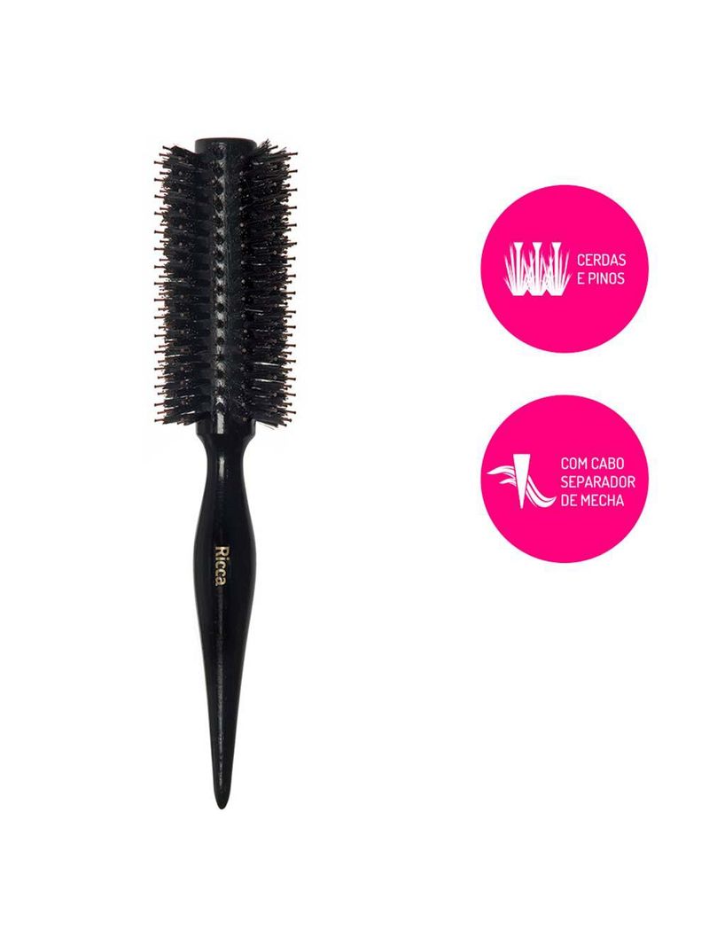 Escova de cabelo ricca madeira black porcupine