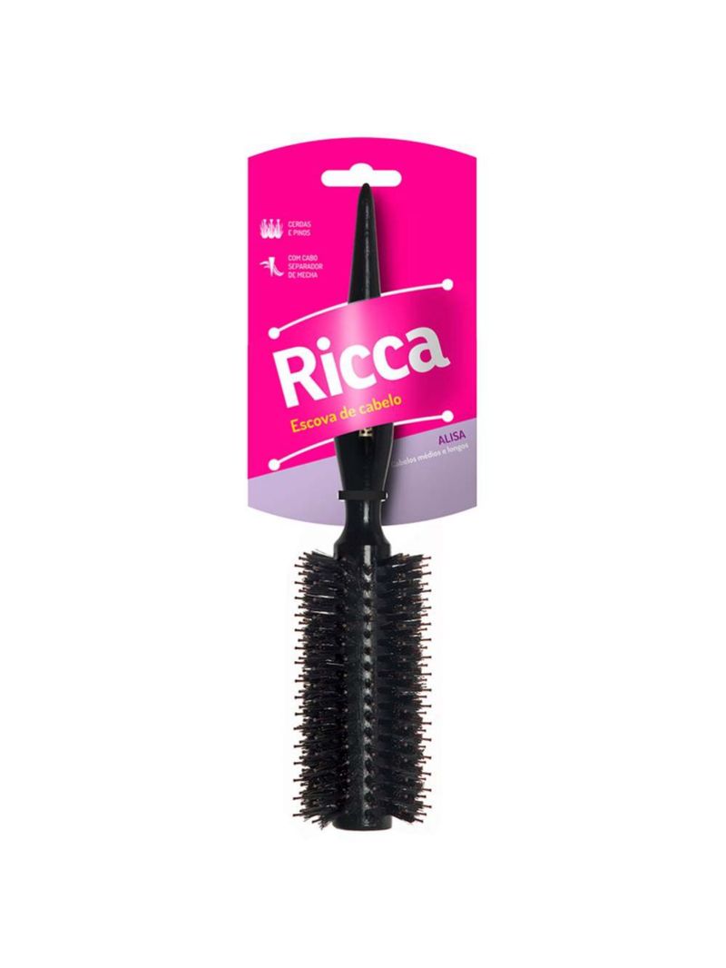 Escova de cabelo ricca madeira black porcupine