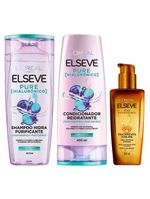 Elseve pure hialurônico kit – shampoo + condicionador + Óleo extraordinário