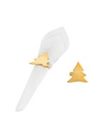 Jogo de argola para guardanapos home style natal gold pine