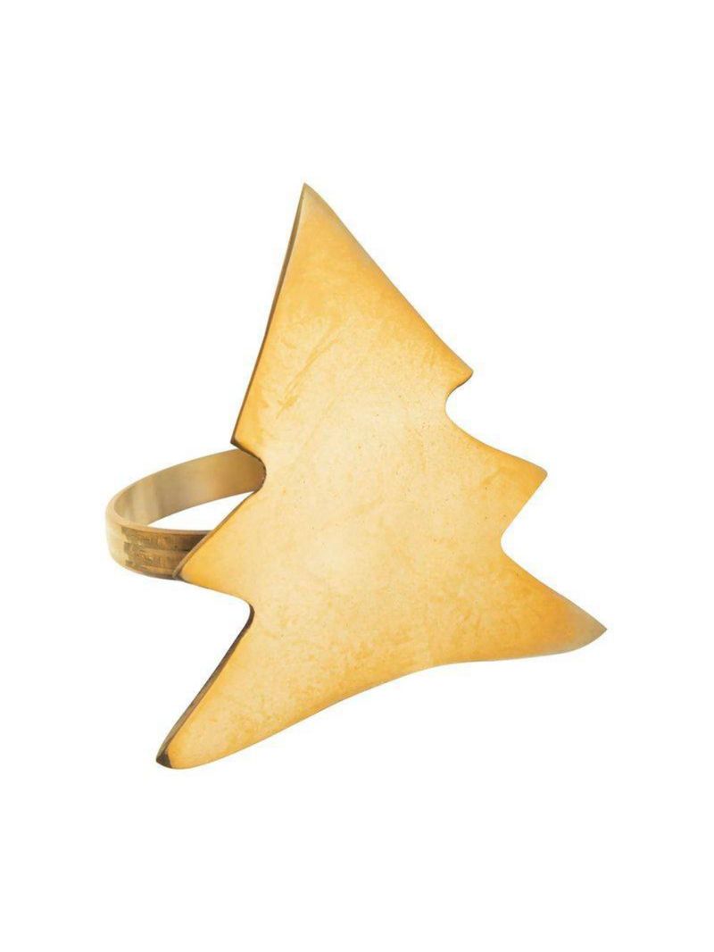 Jogo de argola para guardanapos home style natal gold pine