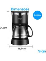 Cafeteira Elétrica Gournet 15 Xícaras 127V 675W Preta Elgin