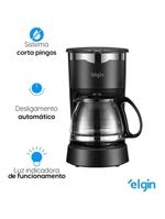 Cafeteira Elétrica Gournet 15 Xícaras 127V 675W Preta Elgin