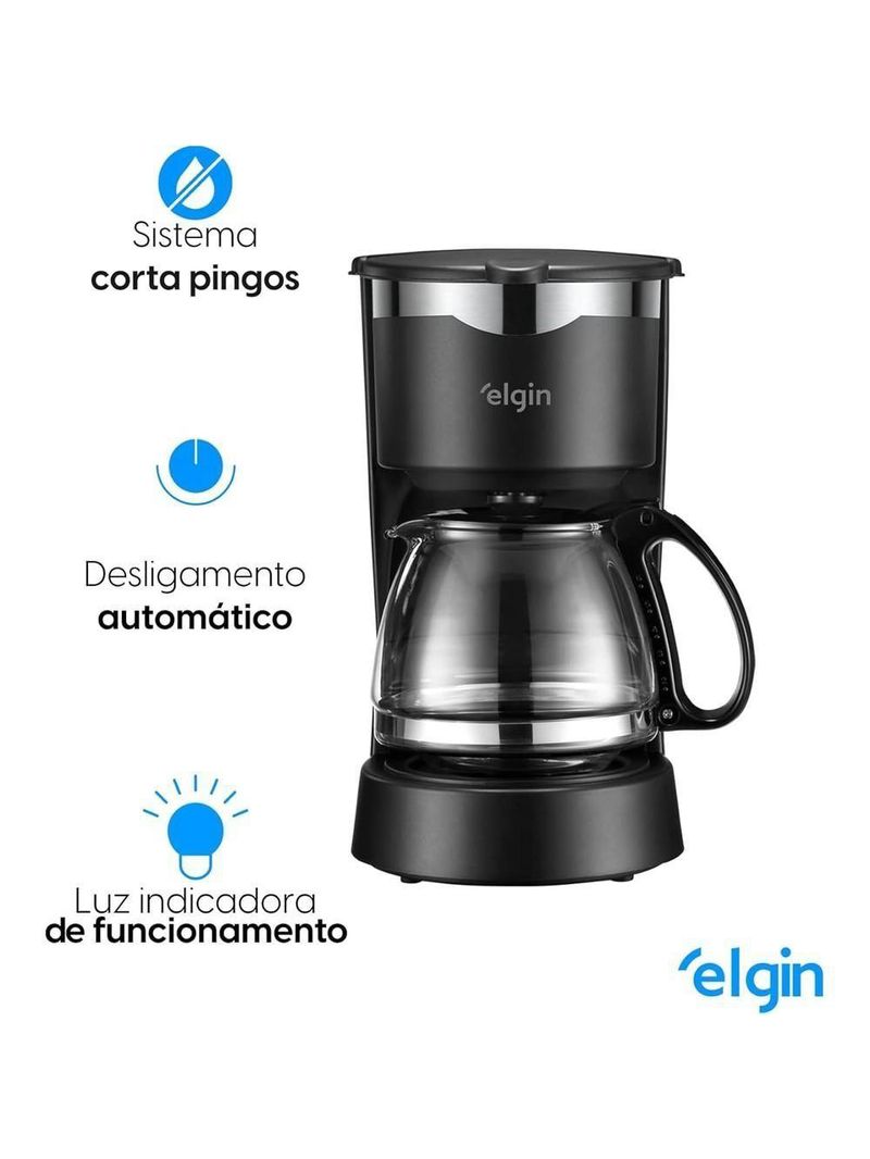 Cafeteira Elétrica Gournet 15 Xícaras 127V 675W Preta Elgin