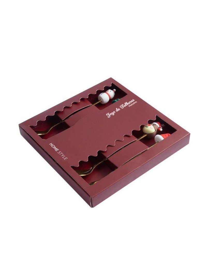 Jogo de talheres home style natal hohoho 6 peças