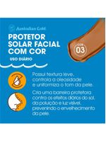 Protetor solar facial com cor gel creme australian gold