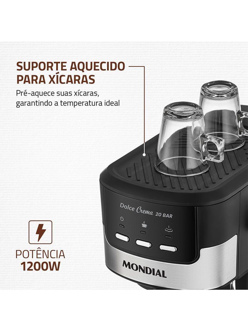 Cafeteira Espresso Dolce Crema 20 Bar Mondial C-20-EC 220V/60HZ