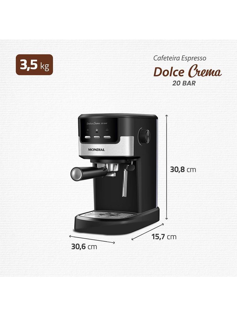 Cafeteira Espresso Dolce Crema 20 Bar Mondial C-20-EC 220V/60HZ