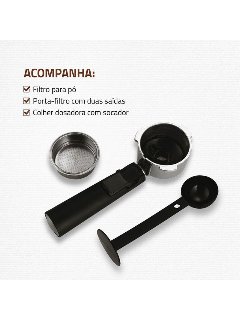 Cafeteira Espresso Dolce Crema 20 Bar Mondial C-20-EC 220V/60HZ