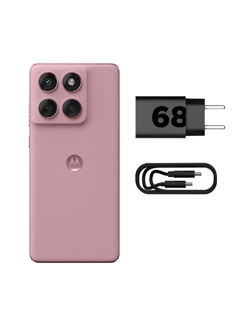 Smartphone motorola edge 60 fusion 5g rosa 256gb, 8gb ram, tela 6,7", câmera sony lytia 700c 50mp, gorilla glass 7i, dimensity 7300, ip69 e ip68