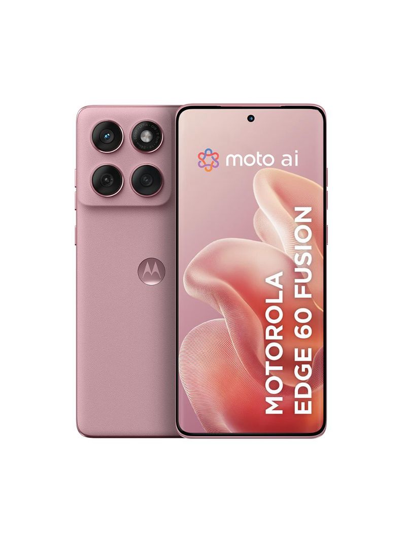 Smartphone motorola edge 60 fusion 5g rosa 256gb, 8gb ram, tela 6,7", câmera sony lytia 700c 50mp, gorilla glass 7i, dimensity 7300, ip69 e ip68