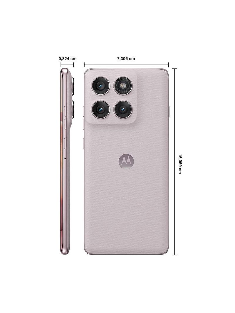 Smartphone motorola edge 60 pro 5g rosa 512gb, 12gb ram + 12gb ram boost, tela 67" 120hz, câmera sony lytia 700c 50mp e dimensity 8350 extreme