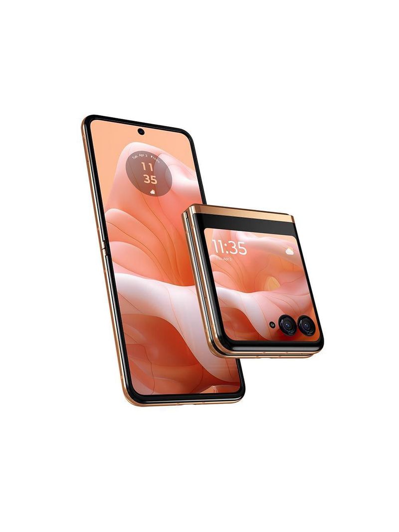Smartphone motorola razr 40 ultra 5g peach 256gb 10gb (8gb ram + 2gb ram boost) 12mp com moto ai nfc dobrável