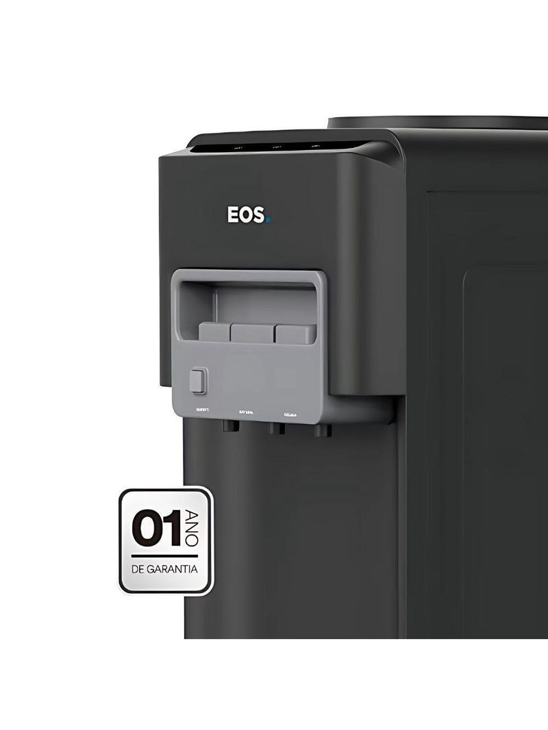 Bebedouro Agua Quente Natural E Gelada Eletrônico Preto Galão Mineralle EBE06QP 220V